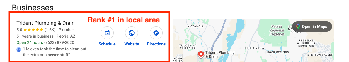 Local search ranking proof